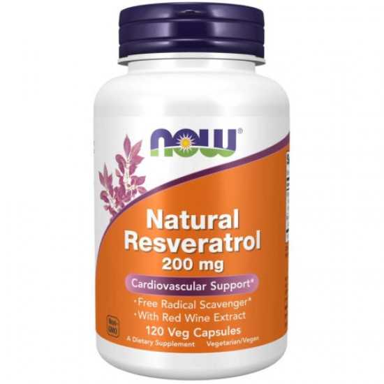 NOW Natural Resveratrol /Mega Potency/ 200 мг / 120 капсули на супер цена