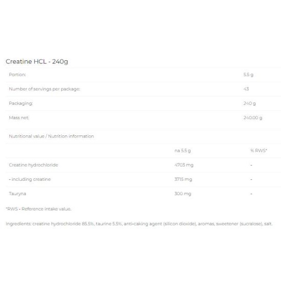 6 PAK Nutrition Creatine HCL Powder 240 гр на супер цена