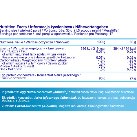 Allnutrition Egg White Protein - Яйчен Протеин - 510 gr на супер цена