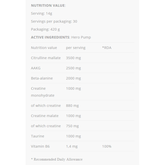 Allnutrition Hero Pump Pre-Workout 420 гр на супер цена
