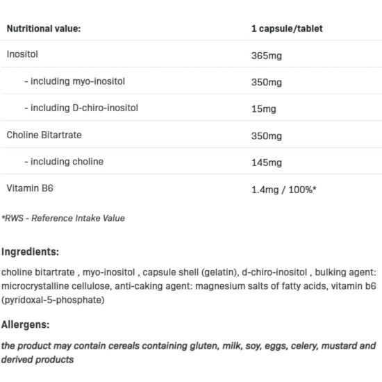 AllNutrition Inositol + Choline + B6 (P-5-P) 100 капсули на супер цена
