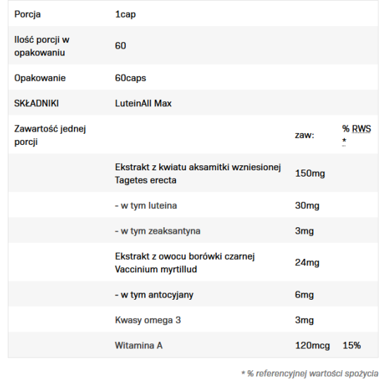 Allnutrition LuteinAll Max 60 капсули на супер цена
