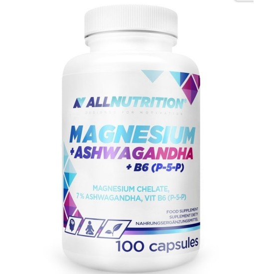 Allnutrition Magnesium + Ashwagandha + B6 100 капсули на супер цена