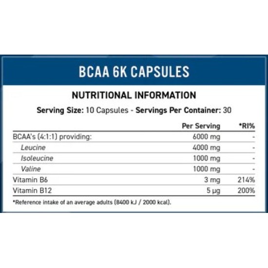 Applied Nutrition BCAA 6K - BCAA 300 капсули на супер цена