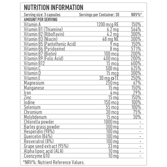 Battery Nutrition Vit&Min Antiox Hardcore 90 капсули на супер цена