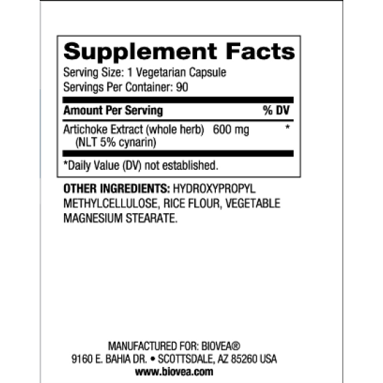 Biovea Artichoke Extract 600mg - Артишок на супер цена
