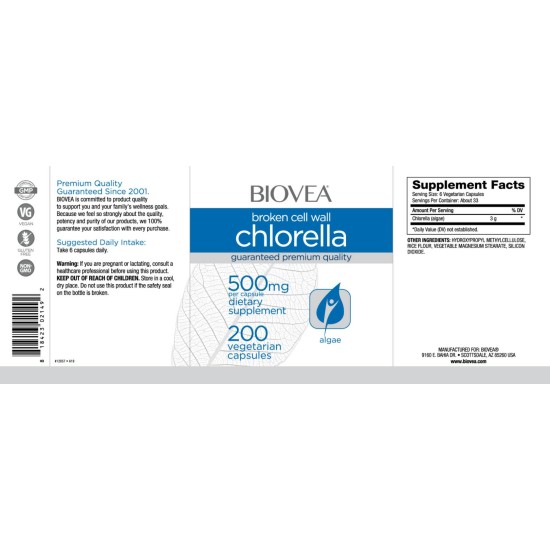BIOVEA Chlorella 500 мг / 200 капсули на супер цена