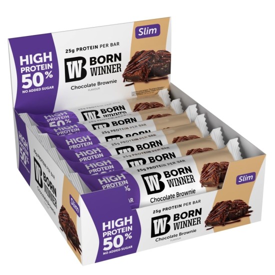 BORN WINNER Slim High Protein Bar 50% Chocolate Brownie 12x50 гр на супер цена