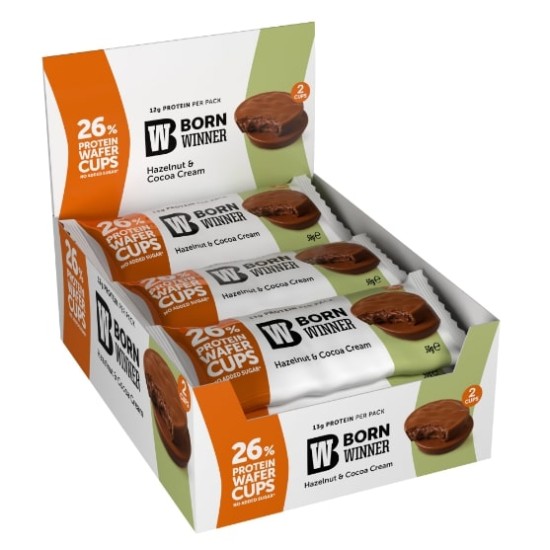 Protein Wafer Cups Hazelnut and Cacao Cream 15x50 гр на супер цена