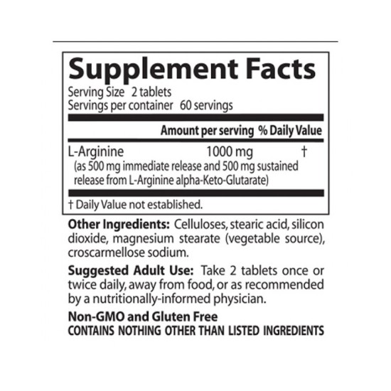Doctor's Best L-Arginine 500 мг / 120 таблетки на супер цена