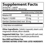 Doctor's Best Betaine HCL 650 мг / with Pepsin & Gentian Bitters 120 капсули на супер цена