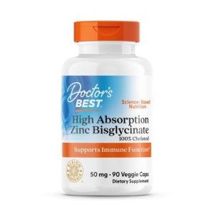 Doctor's Best High Absorption Zinc Bisglycinate 50 мг | 100% Chelated 90 капсули