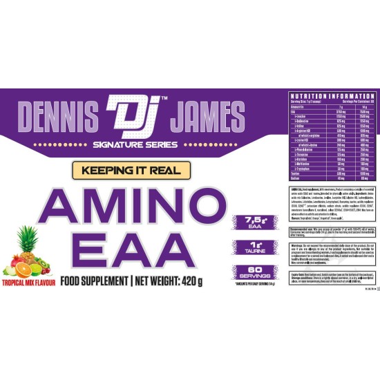 Dennis James Signature Series Amino EAA Powder | with Taurine 420 гр на супер цена
