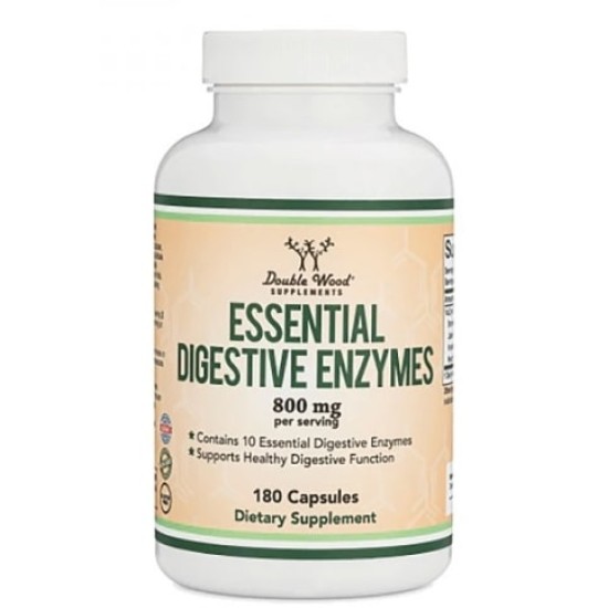 Double Wood Essential Dgestive Enzymes 400 мг / 180 капсули на супер цена