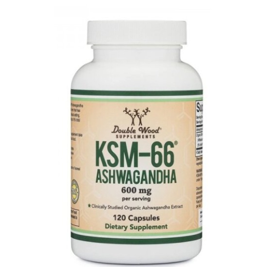 Double Wood KSM-66 Ashwagandha 600 мг / 120 капсули на супер цена