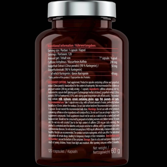 ESSENSEY Caffeine 200 мг / 120 капсули на супер цена