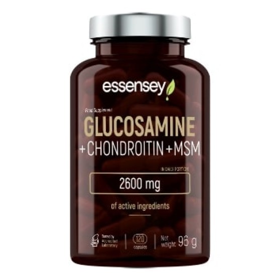 ESSENSEY Glucosamine + Chondroitin + MSM 120 капсули на супер цена