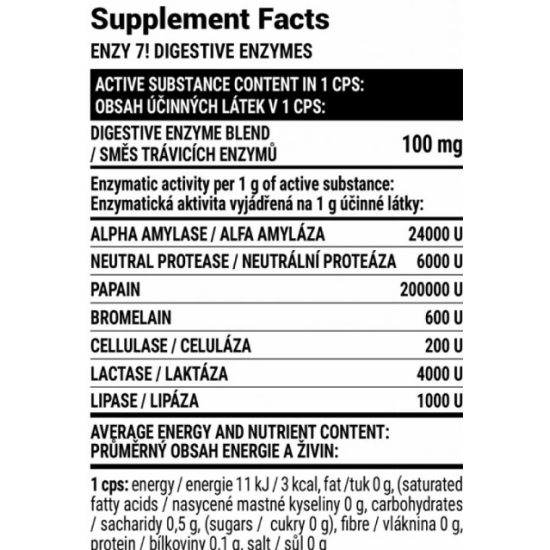 EXTRIFIT Enzy 7 ! Digestive Enzymes - 90 капсули на супер цена