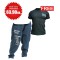 4Fitness BG 1+1 FREE LEGAL POWER BODY PANTS BOSTON CHINA BLUE + 4FITNESS BG T-Shirt Black