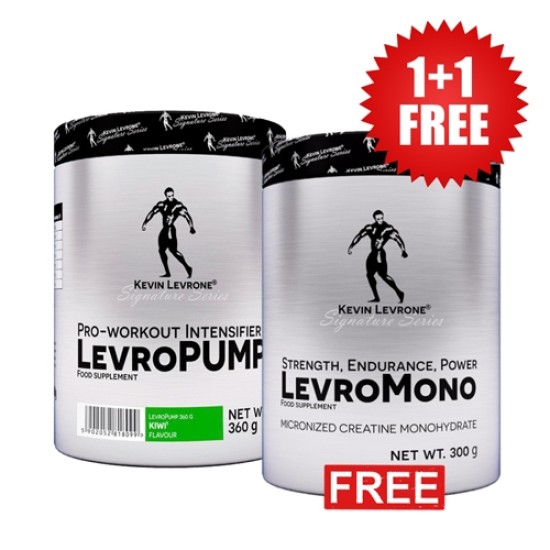 Kevin Levrone 1+1 FREE LevroPump 360 гр / 30 дози + LevroMONO 300 гр / 67 дози на супер цена