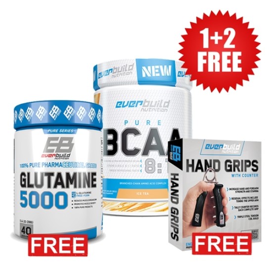 Everbuild 1+2 FREE BCAA 8:1:1 + Glutamine 5000 + Hand grips with counter на супер цена