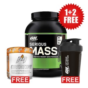 Mutant 1+2 FREE ON Serious Mass 2724 g + Creatine 300 g + Shaker 