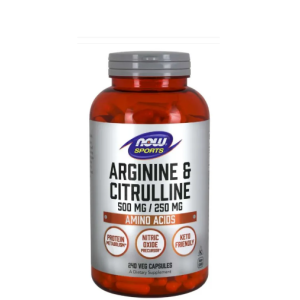 NOW Arginine 500 мг and Citrulline 250 мг - 240 капсули