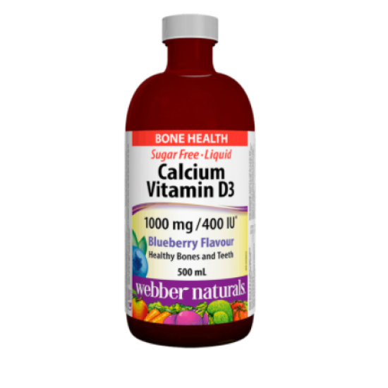 Webber Naturals Calcium & Vitamin D3 Liquid/ Калций 1000 mg + Витамин D3 400 IU х 500 ml с вкус на боровинки на супер цена