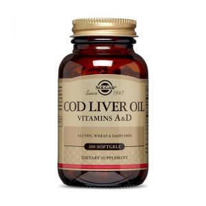 Solgar Cod Liver Oil (Vitamin A & D) Norwegian,100 softgels