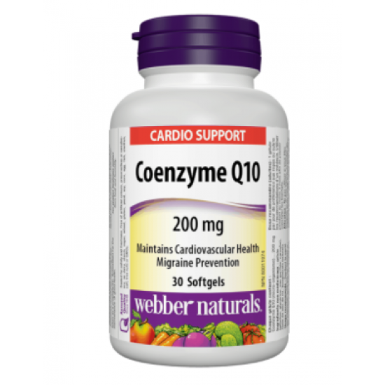 Webber Naturals Coenzyme Q10 / Коензим Q10, 200 mg, 30 софтгел капсули на супер цена