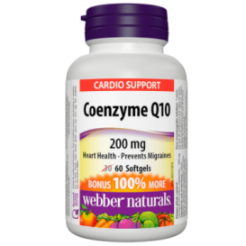 Webber Naturals Coenzyme Q10 / Коензим Q10, 200 mg, 60 софтгел капсули