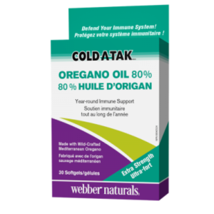 Webber Naturals Cold-A-Tak® Oregano Oil Extra Strength / Риган (масло / 80% карвакрол), 180 mg, 30 sgels