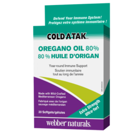 Webber Naturals Cold-A-Tak® Oregano Oil Extra Strength / Риган (масло / 80% карвакрол), 180 mg, 30 sgels на супер цена