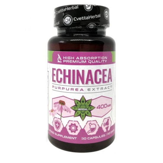 Cvetita Herbal Echinacea (Ехинацея) - 30 капсули х 400 мг на супер цена