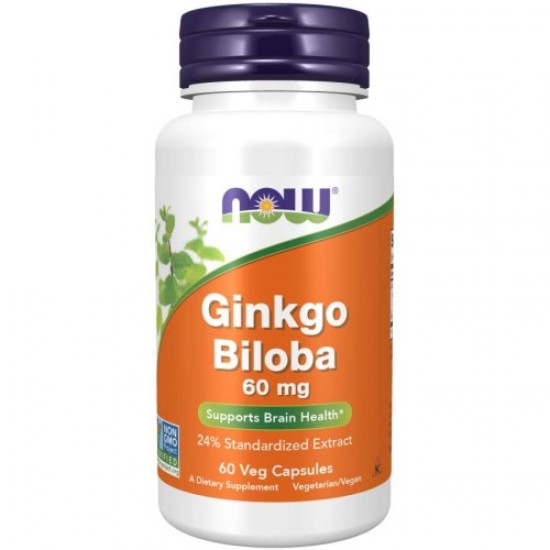 NOW Ginkgo Biloba 60mg / 60 Caps. на супер цена