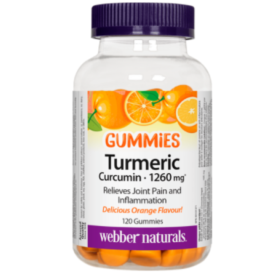 Webber Naturals GUMMIES TURMERIC CURCUMIN Куркума противовъзпалително и антиоксидантно действие x 120 gummies на супер цена