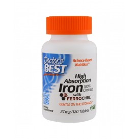 Doctor's Best High Absorption Iron With Ferrochel 27 мг / 120 таблетки
