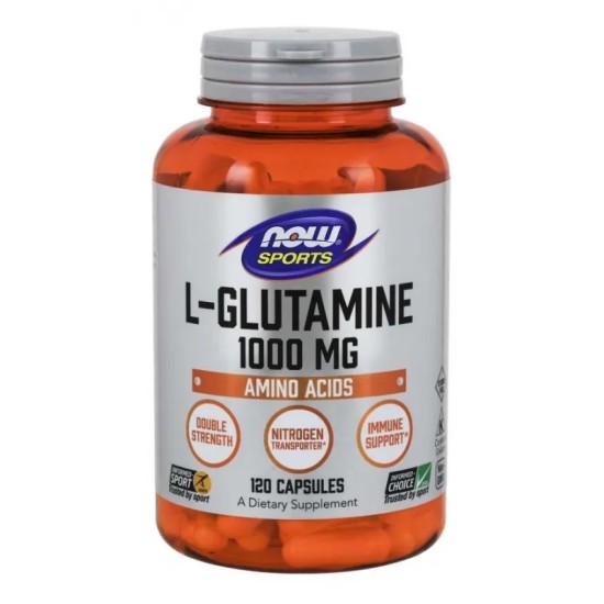 NOW L-Glutamine 1000mg / 120 Caps - Глутамин на супер цена