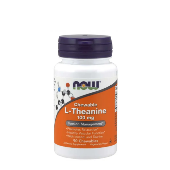 NOW L-Theanine 100 mg Plus - 90 дъвчащи таблетки на супер цена