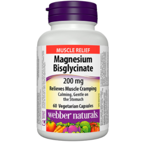 Webber Naturals Magnesium Bisglycinate 200mg / 60Vcaps. на супер цена