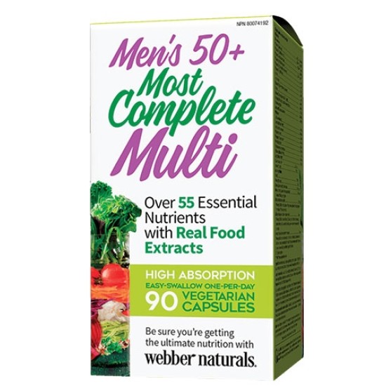 Webber Naturals Men's 50+ Most Complete Multi / 90 Vcaps на супер цена