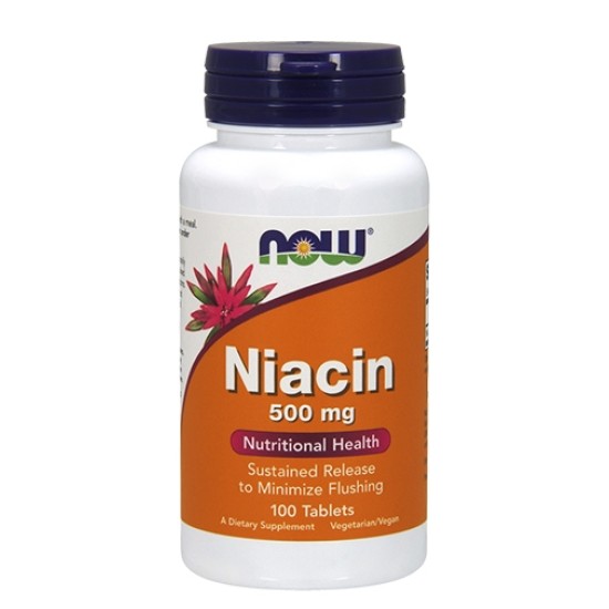 NOW Niacin 500 мг / 100 таблетки на супер цена