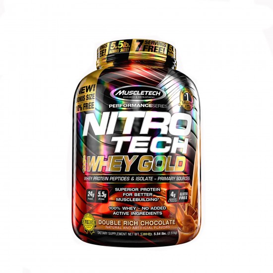 Muscletech Nitro Tech Whey Gold 5.5lb / 2510 гр. (240 гр. БОНУС) на супер цена