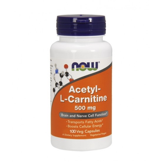 NOW Acetyl L-Carnitine 500 мг / 100 капсули на супер цена