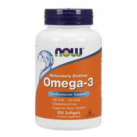 NOW Omega 3 Fish Oil 1000 мг / 500 гел капсули