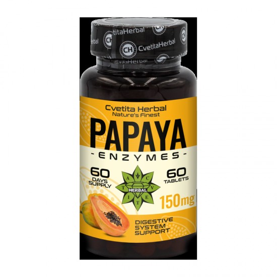Cvetita Herbal Papaya Enzymes- 150mg - 60 tabs на супер цена