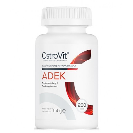 OstroVit PHARMA ADEK / Vitamin A + D + E + K / 200 таблетки на супер цена