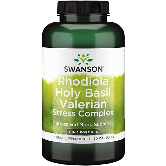 Swanson Rhodiola Holy Basil Valerian Stress Comp 180 капсули на супер цена