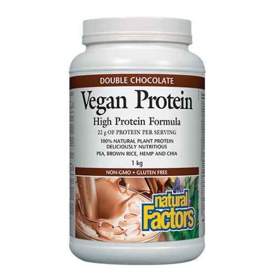Natural Factors Vegan Protein (Растителен протеин) 1000 g / Double Chocolate на супер цена