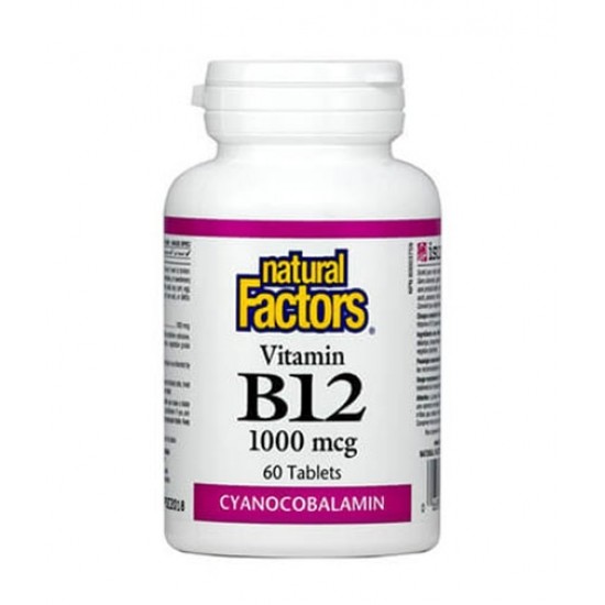 Natural Factors Vitamin B12 (Cyanocobalamin) 1000 мг / 60 таблетки на супер цена